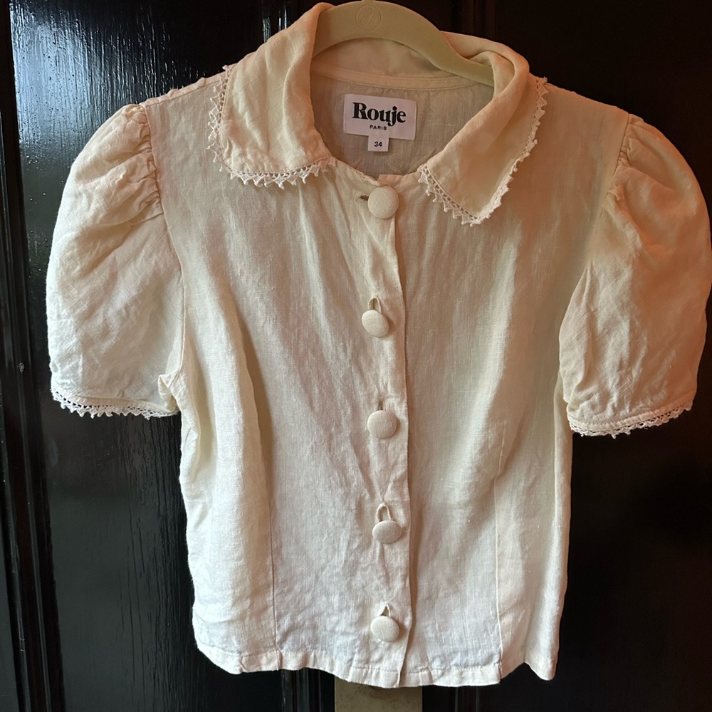 Rouje Edwig Cream Button-Up Shirt sz 34